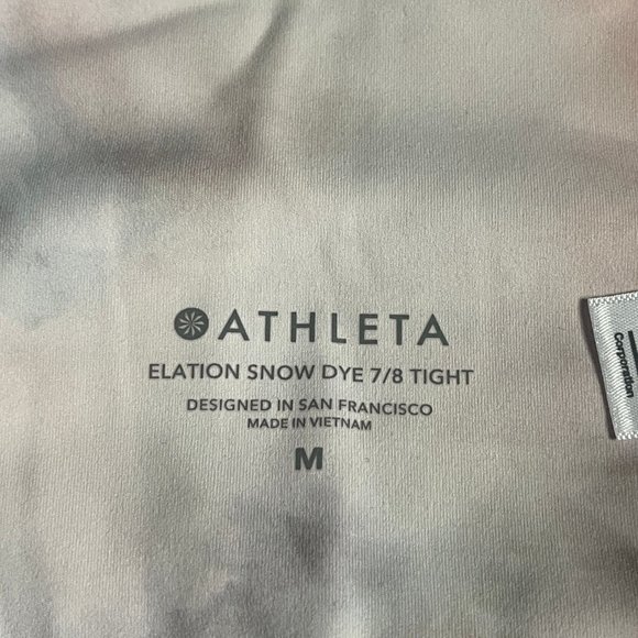 Athleta Elation Snow Dye 7/8 Tight Womens M Pink Snow Dye Legging High Rise - Picture 9 of 11
